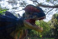 Head shot of dinosaur in the forest,selective focus