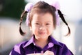 Head shot of happy girl. Asian child looking at camera and sweet smile face. Royalty Free Stock Photo