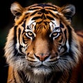 Head shot of a majestic tiger looking directly at camera Royalty Free Stock Photo