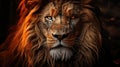 Head shot of a male lion. Generative AI Royalty Free Stock Photo