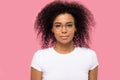 Head shot portrait confident African American woman in glasses Royalty Free Stock Photo