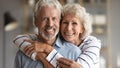 Head shot portrait of happy old retired family couple, Royalty Free Stock Photo