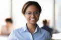 Head shot portrait of smiling successful African American businesswoman Royalty Free Stock Photo