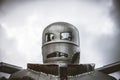 Head shot of steel retro robot Royalty Free Stock Photo
