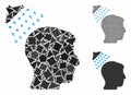 Head shower Mosaic Icon of Humpy Parts Royalty Free Stock Photo