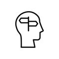 head signboard icon. Simple line, outline vector elements of brain process icons for ui and ux, website or mobile application