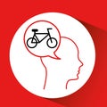 Head silhouette bicycle extreme sport