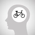 Head silhouette bicycle extreme sport