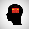 head silhouette black icon tool box Royalty Free Stock Photo