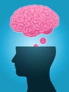 Head silhouette brain thought Royalty Free Stock Photo