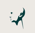Head silhouette. Face profile view. Royalty Free Stock Photo