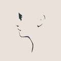 Head silhouette. Face profile view. Royalty Free Stock Photo