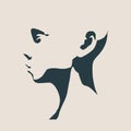 Head silhouette. Face profile view. Royalty Free Stock Photo