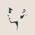 Head silhouette. Face profile view. Royalty Free Stock Photo