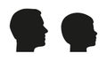 Head Silhouette From Father And Son - Man And Boy Vector Edition - Isolated On White Background Royalty Free Stock Photo