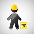 head silhouette wheelbarrow icon