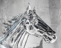 Head of silver horse statue