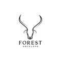 Head simple antelope long horn logo design vector graphic symbol icon illustration creative idea Royalty Free Stock Photo