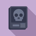 Head skeleton Xray image icon flat vector. Hospital examination Royalty Free Stock Photo