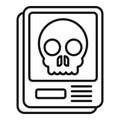 Head skeleton Xray image icon outline vector. Hospital examination