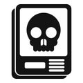 Head skeleton Xray image icon simple vector. Hospital examination