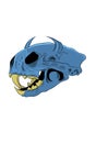 Head skull animal with blue color hand drawing