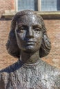 Head of the statue of Anne Frank in Utrecht