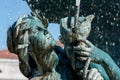 A head of a statue decorating Rossio fountain in Lisbon Royalty Free Stock Photo