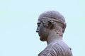 Head of the Statue of the Delphi Charioteer in the Delphi Museum. Built in bronze in 474 BC. to commemorate the victory of a