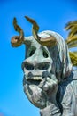 Head of a statue of the Devil from Teguise, Lanzarote island Royalty Free Stock Photo