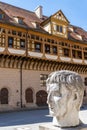 Head of the statue of Emperor Augustus in the courtyard of the musuem at Hohentuebingen Castle