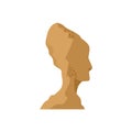 Head of statue icon, flat style