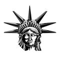 Head of Statue of Liberty vector illustration. Independence day, symbol of america