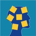 Head and Sticky Notes Royalty Free Stock Photo