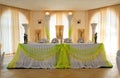 Head table for the newlyweds. Royalty Free Stock Photo