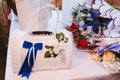 Head table for newlyweds at the wedding hall Royalty Free Stock Photo