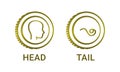 Head and tail coin. Toss a coin to make a change and decide.