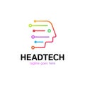 Head Tech logo, Robotic Technology Logotype template designs vec