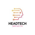 Head Tech logo, Robotic Technology Logotype template designs vec