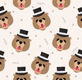 Head teddy Bear sameless pattern