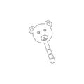 head teddy bear on stick icon. Toy element icon. Premium quality graphic design icon. Baby Signs, outline symbols collection icon