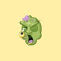 Head, terrible facial expression zombie, yelling scream smiley emotion Royalty Free Stock Photo