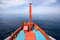 Head of Thai local fisherman boats is running go to sea Royalty Free Stock Photo