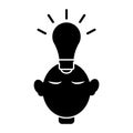 Head thinking bulb idea innovation silhouette