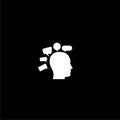 Head Thinking logo sign icon isolated on dark background Royalty Free Stock Photo