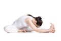 Head to Knee forward bend yoga asana Royalty Free Stock Photo