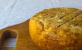 head of traditional Adygei cheese handmade