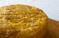 head of traditional Adygei cheese handmade