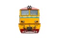 Head train hauled diesel electric locomotive with isolated white Royalty Free Stock Photo