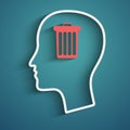 Head with trash Royalty Free Stock Photo